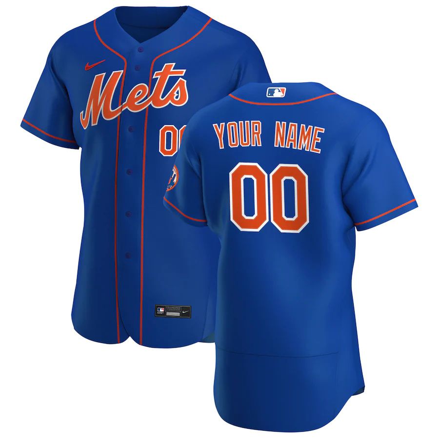 Cheap Mens New York Mets Nike Royal Alternate Authentic Custom MLB Jerseys